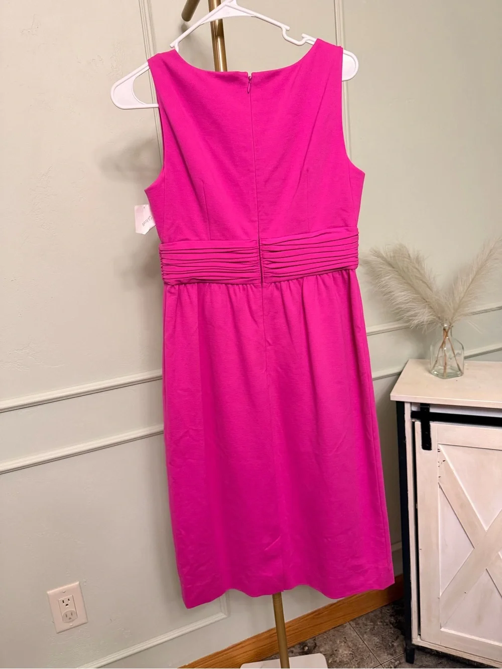 kate spade Pink Pleated-Waist Sleeveless Sheath Dress MSRP $168